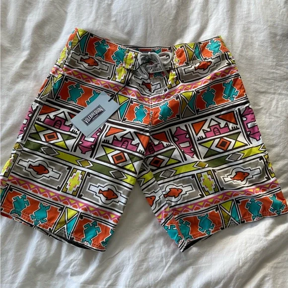 Vilebrequin Multicolor Graphic Swim Shorts Men's L. NWT. Includes pouch.